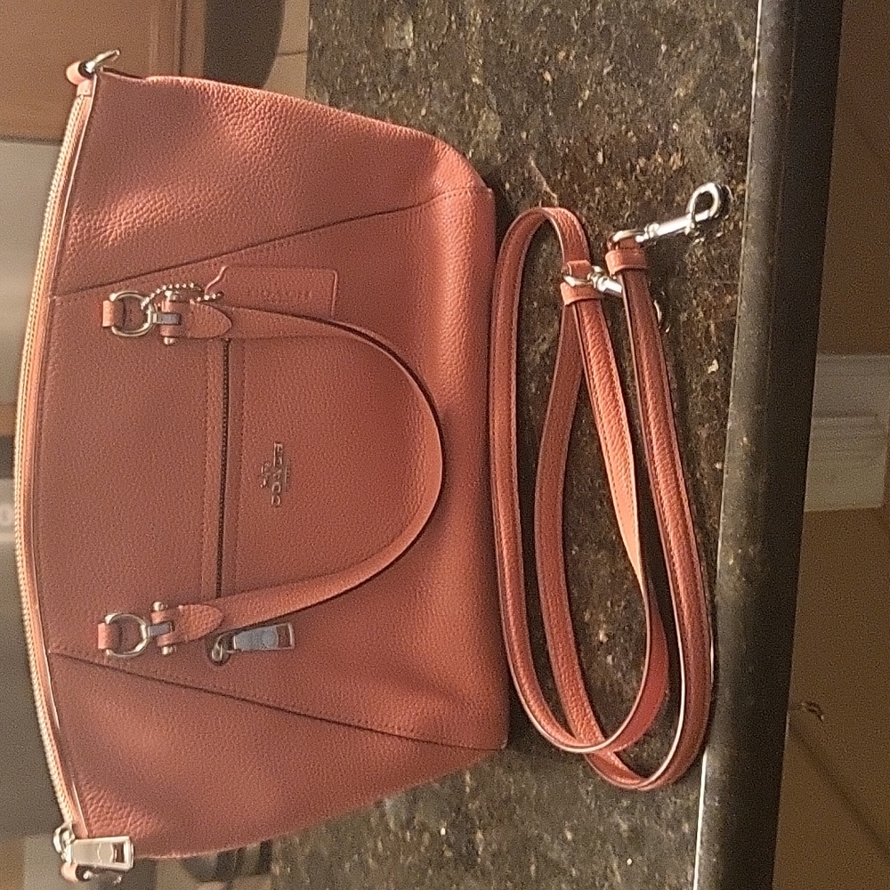 Coach Satchel Purse in Coral